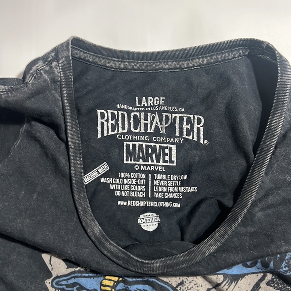 Red Chapter | Black Widow Covert Avengers Distressed T Shirt // L - Picture 2 of 5